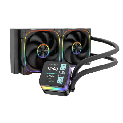 Dragos Rock LCD Ekranlı 240mm ARGB Siyah İşlemci Sıvı Soğutucu