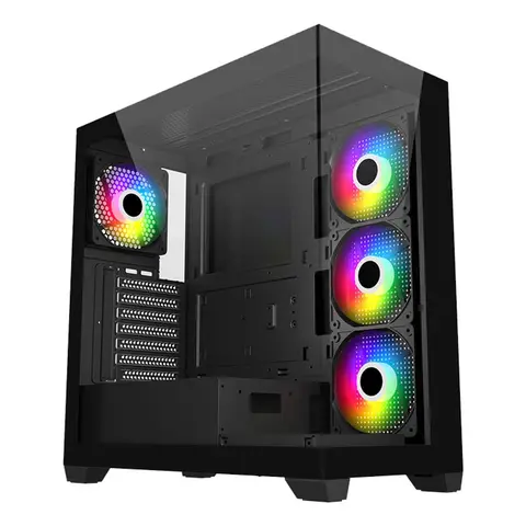 FSP M340 1000W 80+ Gen5 4x120mm ARGB Fan Temperli Cam USB 3.0 ATX Mid-Tower Gaming Bilgisayar Kasası