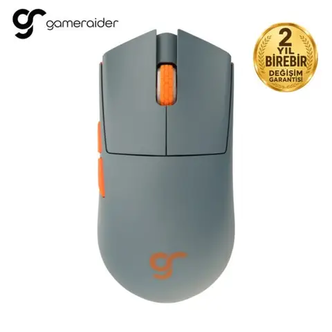 GameRaider GR3S PRO Tactical Gray PixArt 3395 Sensör Kablosuz Gaming Mouse – 2 Yıl Birebir Değişim Garantili