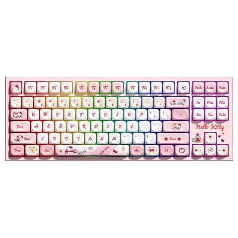 AKKO Hello Kitty 5087 V5 TKL V3 Piano Pro Switch Hotswap ARGB Kablosuz İngilizce Mekanik Gaming Klavye