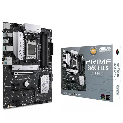ASUS PRIME B650-PLUS-CSM AMD B650 AM5 DDR5 6400 DP 2xM2 USB3.2 AURA RGB 2.5Gbit LAN ATX Anakart