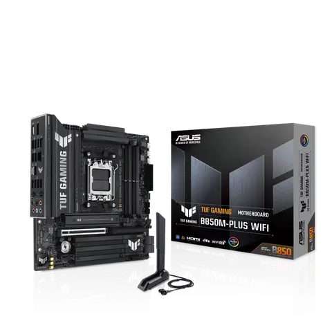 Asus TUF GAMING B850M-PLUS WIFI Sc-Am5 B850 DDR5 6400Mhz 2xM2 Wifi 2.5Gbit Aura RGB mATX AMD Anakart