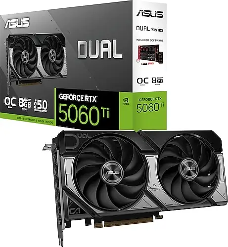 Asus RTX 5060 TI Dual OC Edition DUAL-RTX5060TI-O8G 128 Bit GDDR7 8 GB Ekran Kartı