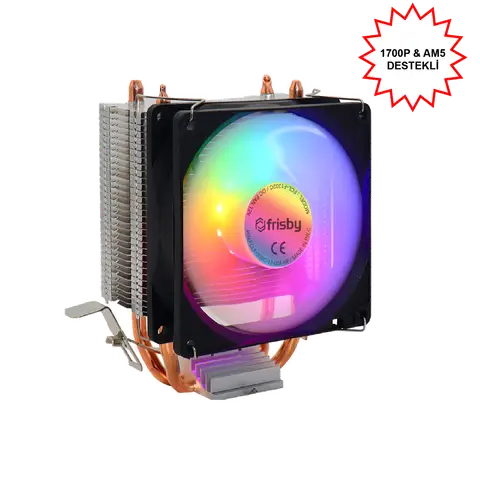 Frisby FCL-F1332C P2S 1x9cm RGB Fanlı AMD-INTEL AM5 1700 Uyumlu İşlemci Fanı