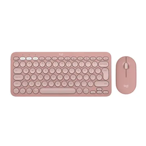 Logitech 920-012247 Q TR Pebble 2 Bluatooth Pembe Kablosuz Klavye Mouse Set