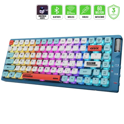 Gamepower Sense TKL RGB Red Switch Gaming Klavye
