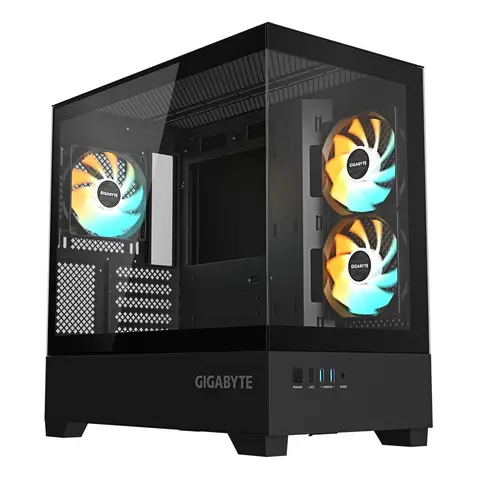 Gigabyte GB-C201P Panoramic Tempered Glass mATX Siyah Kasa - 360mm Radyatör, 2xUSB3.0, 3xARGB Fan, Manyetik Toz Filtreli