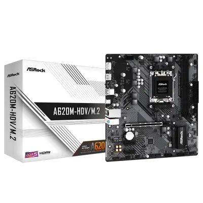 Asrock A620M-HDV/M.2 Sata,M2 DDR5 6400Mhz Usb 3.2 Hdmi Dp Ses G.Lan AM5 mATX Anakart