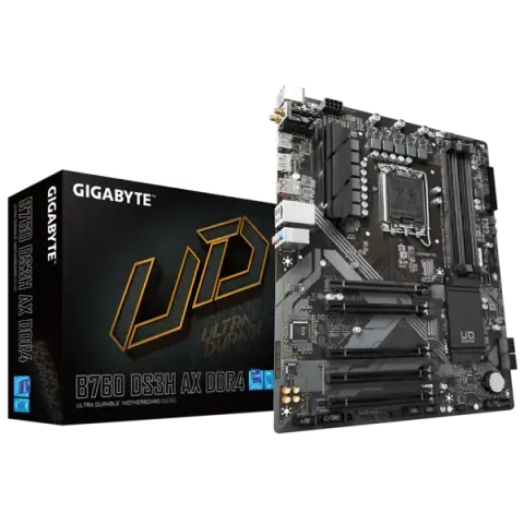 Gigabyte B760 DS3H AX DDR4 Sc-1700 B760 DDR4 5333Mhz 2xM2 Wi-Fi 6E ATX INTEL Anakart