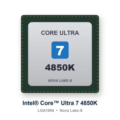 Intel Core Ultra 7 4850K Nova Lake-S 24 Çekirdek 125W LGA1954 İşlemci