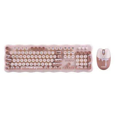 Everest KM-6286 Ice Cream Fildişi Kablosuz 2.4 + BT Q Klavye Mouse Set