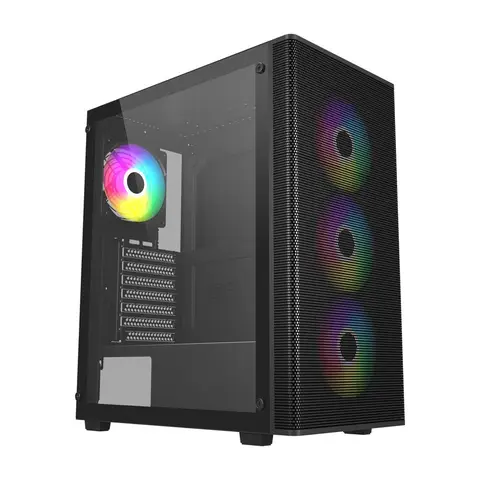 FSP M220 650W 80+ 4x120mm RGB Fan Temperli Cam USB 3.0 Mesh ATX Mid-Tower Gaming Kasa