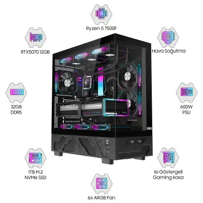Dragos DRx8654 Ryzen 7 5700X 32GB 1TB NVMe 12GB RT