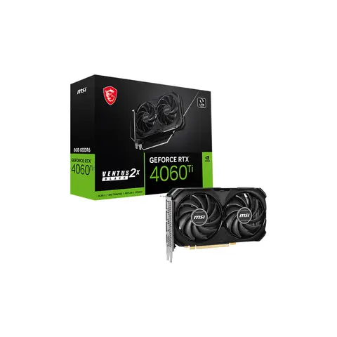 MSI GeForce RTX 4060 Ti VENTUS 2X BLACK 8G OC 8GB GDDR6 128 Bit DLSS 3 BULK Ekran Kartı
