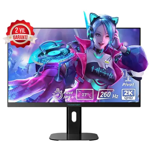 Thunderobot ZQ27F260L-TUR 27 inç 260Hz 2K QHD Adaptive Sync Fast IPS Pivot Gaming Monitör