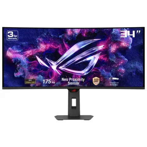 ASUS ROG Strix OLED XG34WCDG 34 inç 175Hz 0.03ms UWQHD Adaptive Sync QD-OLED Kavisli Gaming Monitör