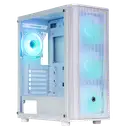 Frisby CM-106 650W 80 Plus 4x12cm ARGB Fanlı Temperli Cam Beyaz Mid Tower Oyuncu Kasası