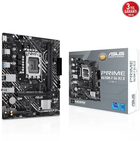 Asus PRIME H610M-F D4 R2.0-CSM Sc-1700 H610 DDR4 3200Mhz M.2 mATX INTEL Anakart