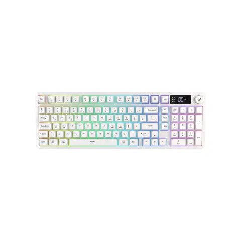Hawk Gaming HK258 Membrane LCD RGB Kablosuz Beyaz Gaming Klavye