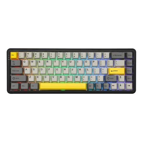 AJAZZ AK680 Max Gri Front Printed Magnetic Rice Manyetik Switch 8K Hz RGB Hotswap Gaming Klavye – 2 Yıl Birebir Değişim Garantili