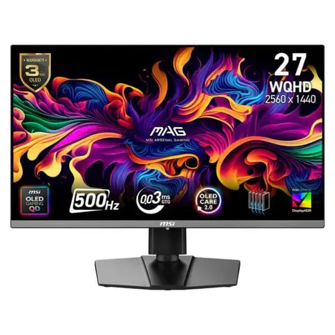 MSI MAG 272QP QD-OLED X50 26.5 inç 500Hz 0.03ms 2K WQHD FreeSync Premium Pro Pivot Gaming Monitör
