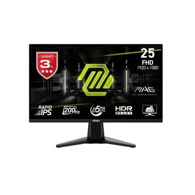 Msı 24.5" Mag 255F E20 1920X1080 (Fhd) 16:9 Flat Rapıd IPS 200HZ 0.5ms (Gtg) Freesync Premıum Oyuncu Monitörü