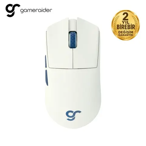 GameRaider GR3S Max Frost White 8K Hz PixArt 3950 Sensör Kablosuz Gaming Mouse – 2 Yıl Birebir Değişim Garantili
