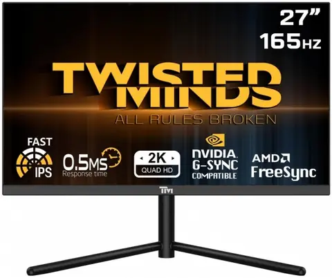 Twisted TM27QHD165IPS 27 inch 2560x1440 0.5sm 165Hz HDMI DP IPS Oyuncu Monitörü