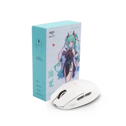 AIGO GM80 PLUS 12000 DPI Beyaz Kablosuz Gaming Mouse
