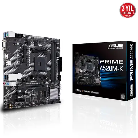 Asus PRIME A520M-K SC-AM4 A520 DDR4 4600(OC) M2 mATX Amd Ryzen Anakart