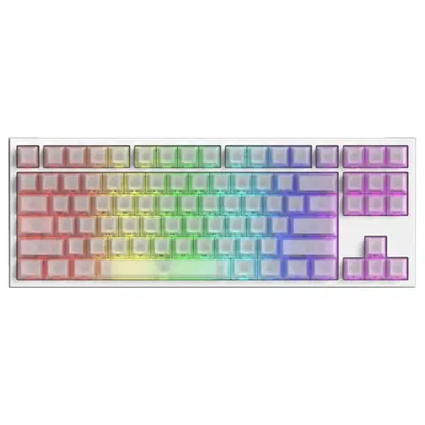 AKKO 5087 V5 TMR Glassy Carbon Fiber White TKL Prism Manyetik Switch 8K Hz Hall Effect Hotswap ARGB Kablosuz İngilizce Gaming Klavye
