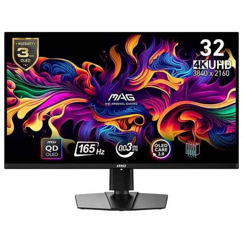 MSI MAG 321UP QD-OLED 31.5 inç 165Hz 0.03ms 4K UHD Adaptive Sync QD-OLED Pivot Gaming Monitör