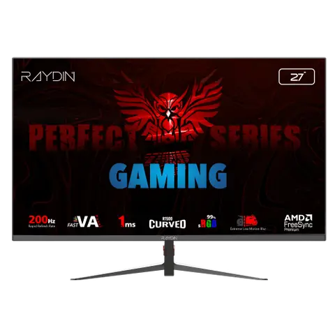 Raydin MM27RFA 27 inch 1920x1080 1ms 200Hz HDMI DP R1500 Frameless Curved Oyuncu Monitörü