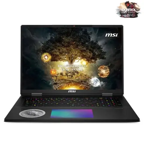 MSI TITAN 18 HX DRAGON EDITION NORSE MYTH A2XWJG-272TR Intel Core Ultra 9-285HX GeForce RTX 5090 24GB 175W 96GB DDR5 6TB SSD 18 inç 4K UHD+ 120Hz MiniLED W11 Pro Gaming Laptop