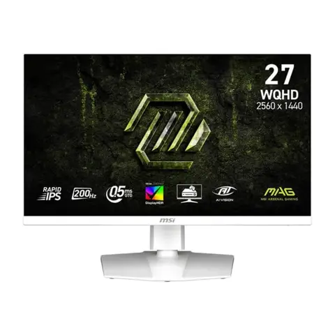 MSI MAG 274QRFW E20 27 inç 200Hz 0.5ms 2K WQHD Adaptive Sync Rapid IPS Beyaz Pivot Gaming Monitör