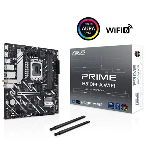 ASUS Prime H810M-A WiFi 6400MHz DDR5 Soket LGA1851 M.2 HDMI DP mATX Anakart