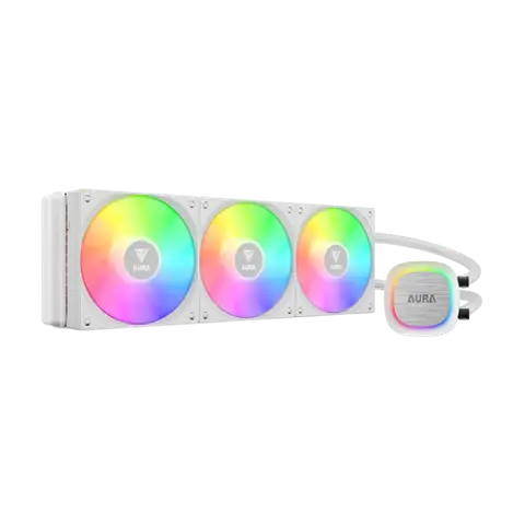 Gamdias AURA GL3600 V2 2x12cm ARGB Franlı AMD-INTEL Uyumlu Beyaz Sıvı Soğutma İşlemci Fanı