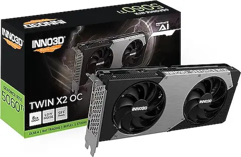 Inno3D RTX 5060 TI Twin X2 OC N506T2-08D7X-193075N 128 Bit GDDR7 8 GB Ekran Kartı