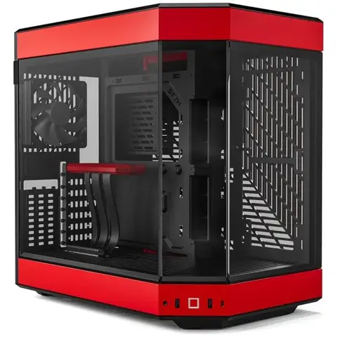 HYTE Y60 Siyah-Kırmızı Temperli Cam USB 3.2 E-ATX Premium Mid Tower Gaming Kasa (CS-HYTE-Y60-BR) – 2 Yıl Birebir Değişim Garantili