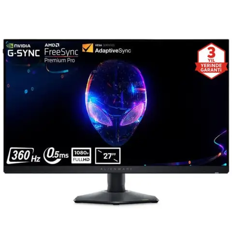 Dell Alienware AW2724HF 27 inç 360Hz 0.5ms Full HD Adaptive Sync Fast IPS Pivot Gaming Monitör – 3 Yıl Yerinde Servis Garantisi