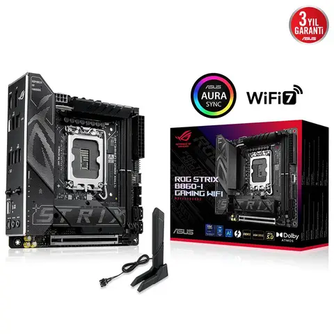 Asus Rog Strix B860-I Gaming WiFi 6200mhz(OC) RGB M.2 1700p Mini-ITX Anakart