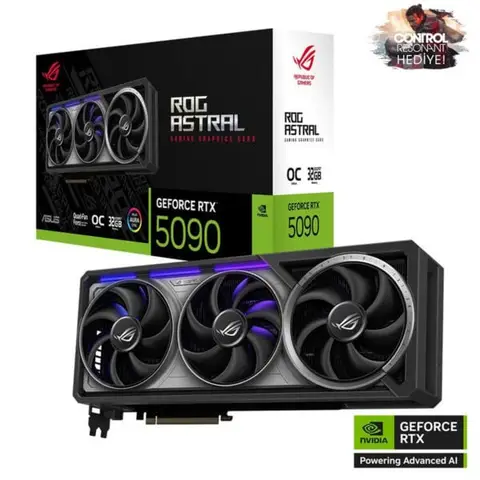ASUS ROG Astral GeForce RTX 5090 OC 32GB GDDR7 512 Bit DLSS 4 Ekran Kartı – CONTROL Resonant Hediyeli