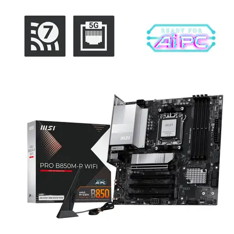 MSI PRO B850M-P WIFI 7 DDR5 8200MHz AM5 Soket mATX Anakart