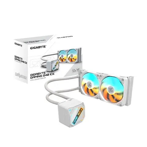 Gigabyte Gaming ICE GME-240I 240mm ARGB İşlemci Sıvı Soğutucu – Dual 120mm PWM Fan Intel AMD Uyumlu - Beyaz