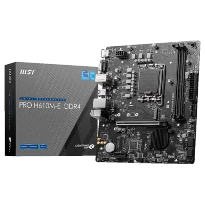 Msi Pro H610M-E M.2 Sata Ddr4 3200MHz Usb 3.2 Vga Hdmi Ses G.Lan 1700P Anakart