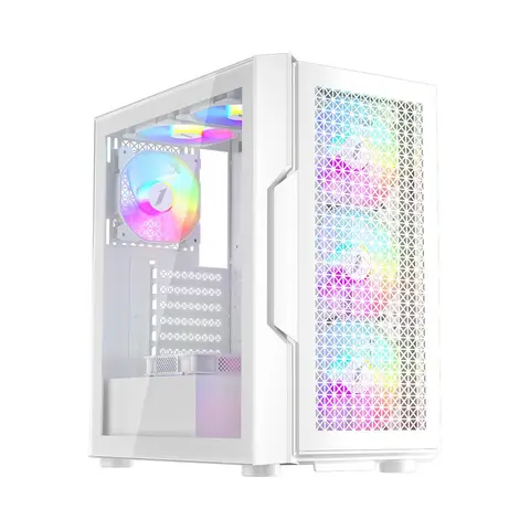1ST Player Trilobite T7 Beyaz 650W 80+ ARGB 4x12cm Fan Temperli Cam Mesh USB 3.0 ATX Kasa