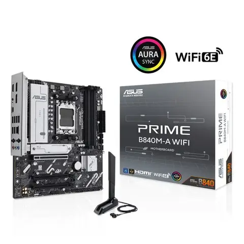 ASUS Prime B840M-A WiFi 7600MHz (OC) DDR5 Soket AM5 M.2 HDMI DP mATX Anakart
