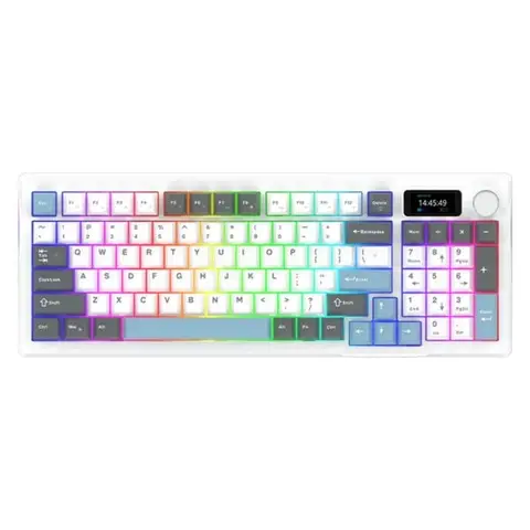 AQIRYS ATRIA White %95 Aqirys White Linear Switch Hotswap RGB İngilizce Mekanik Gaming Klavye – 2 Yıl Birebir Değişim Garantili
