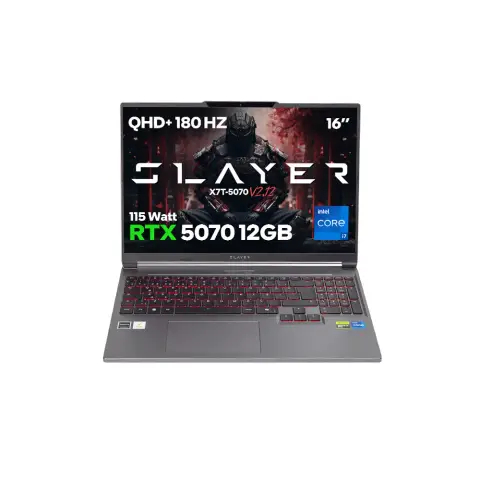 Game Garaj Slayer X7T-5070 V2.12 Intel Core i7 14650HX RTX5070 12GB 16" 180Hz QHD+ FreeDOS Oyuncu Laptop