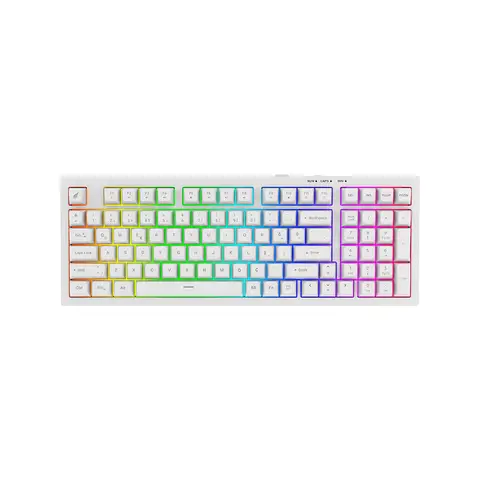 Hawk Gaming HK210 Membrane Rainbow Kablolu Beyaz Gaming Klavye